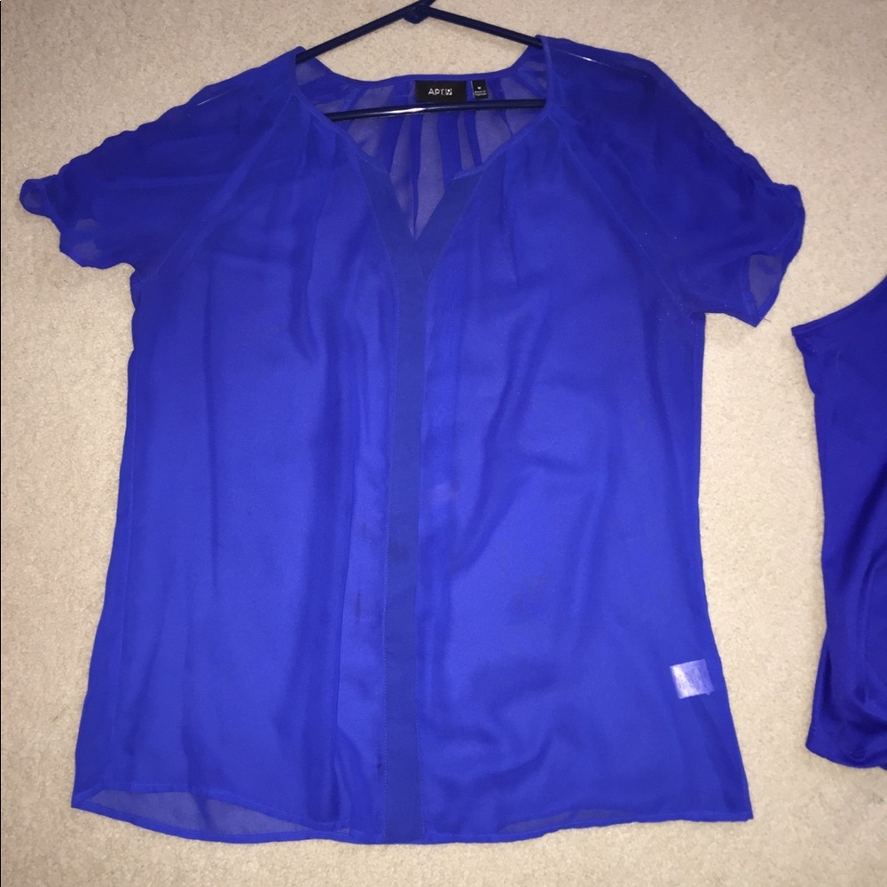 Short sleeve shear blouse